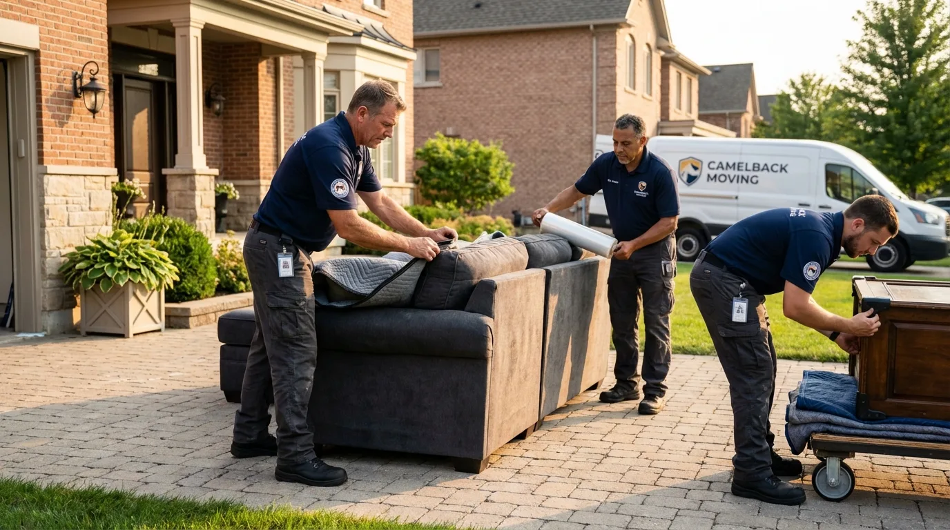 Large estate moving crew wrapping furniture in Paragould, AR