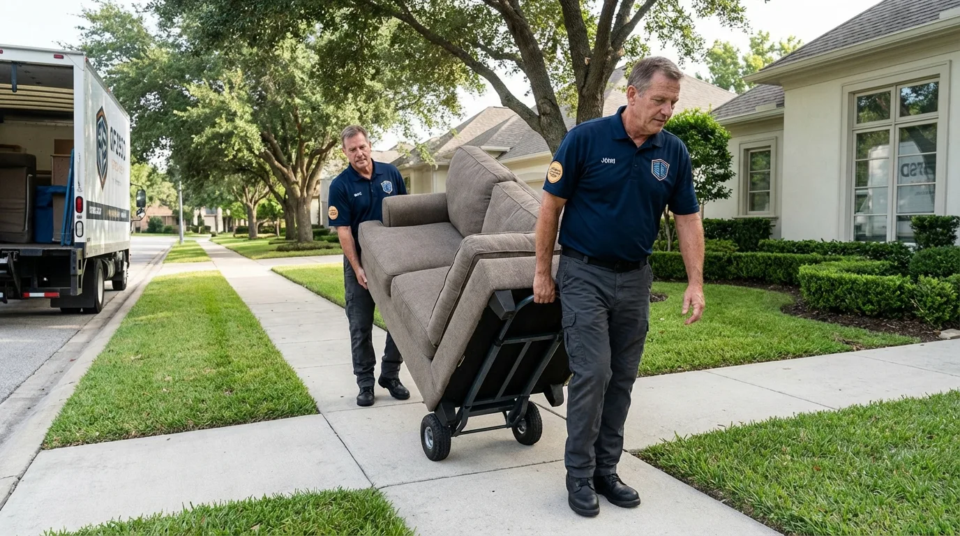 Local residential moving crew loading furniture in Paragould, AR